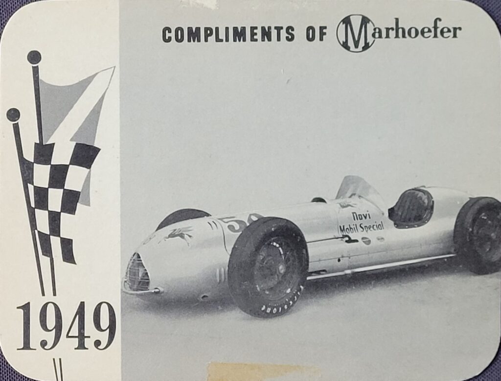 1963 Marhoefer Meats Review of Famous Racing Cars - 1949 Novi Mobil Special - Front
