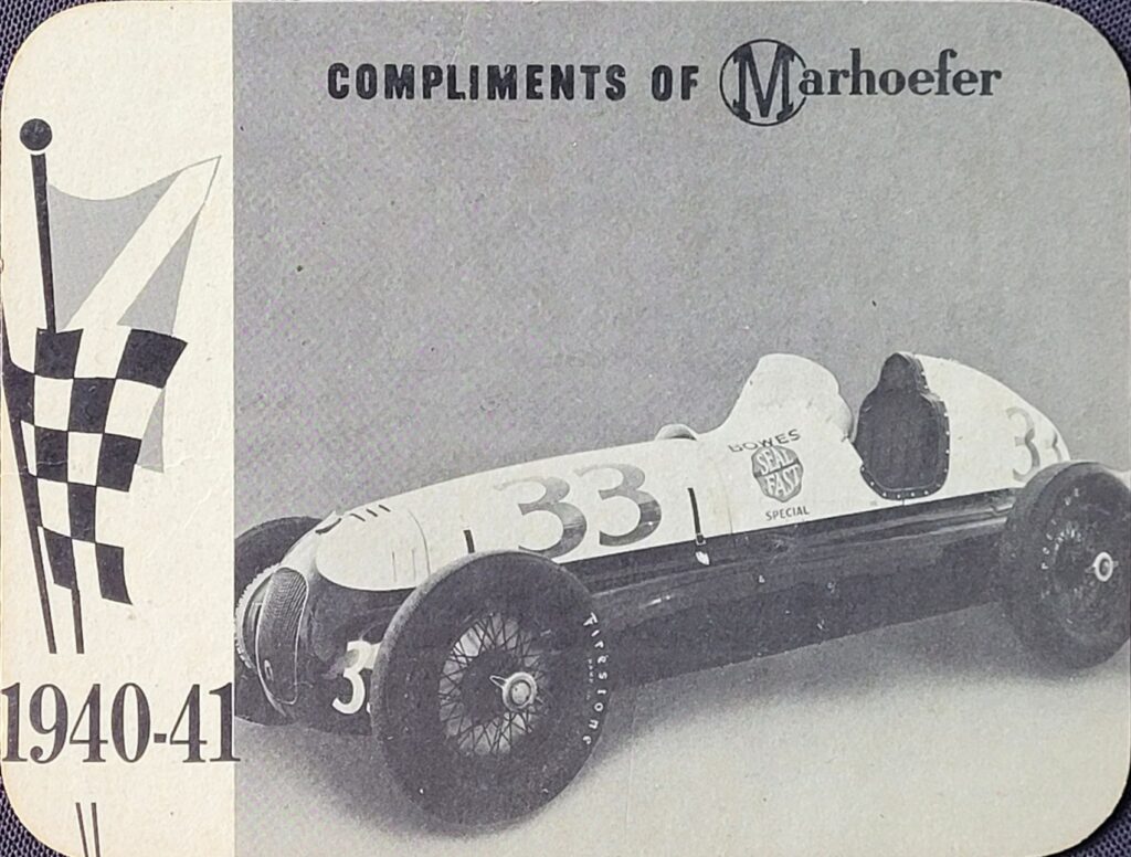 1964 Marhoefer Meats Review of Famous Cars Bowes Seal Fast Special of Louie Meyer and Rex Mays - Front
