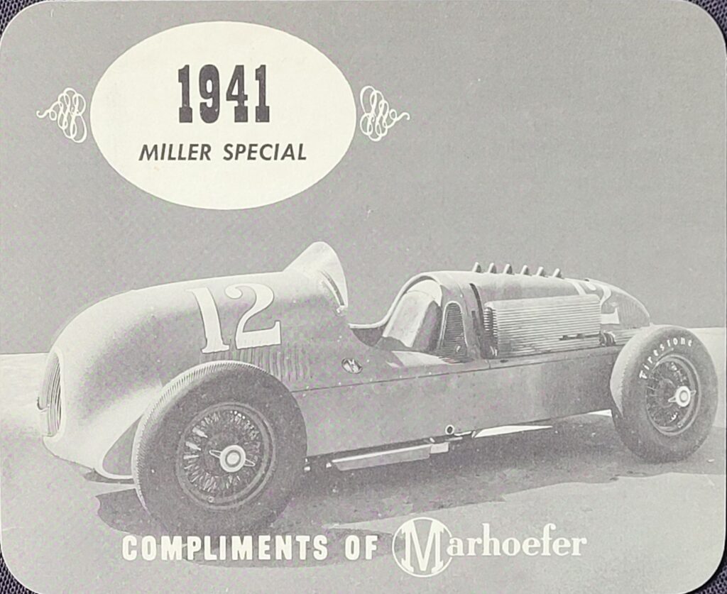 1965 Marhoefer Meats Review of Famous Racing Cars Miller Special #12 of Al Miller - Front