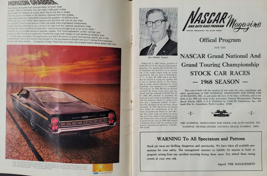1968 NASCAR Fonda 200 Program - Page 1