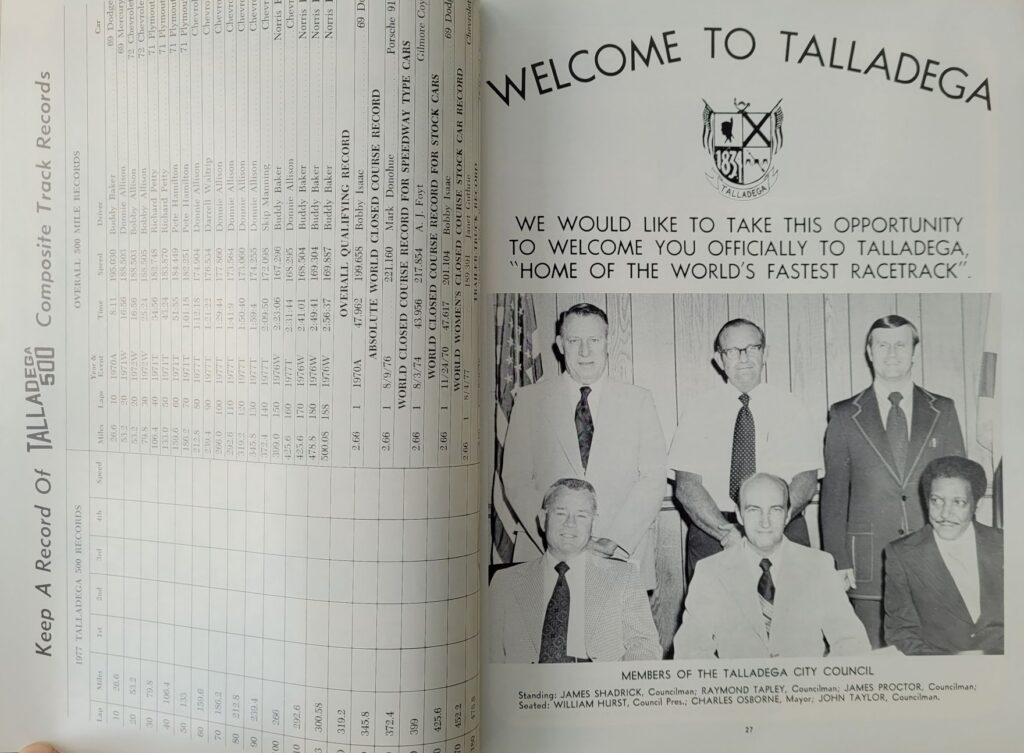 1978 NASCAR AIMS Talladega 500 Program - Pages 26-27