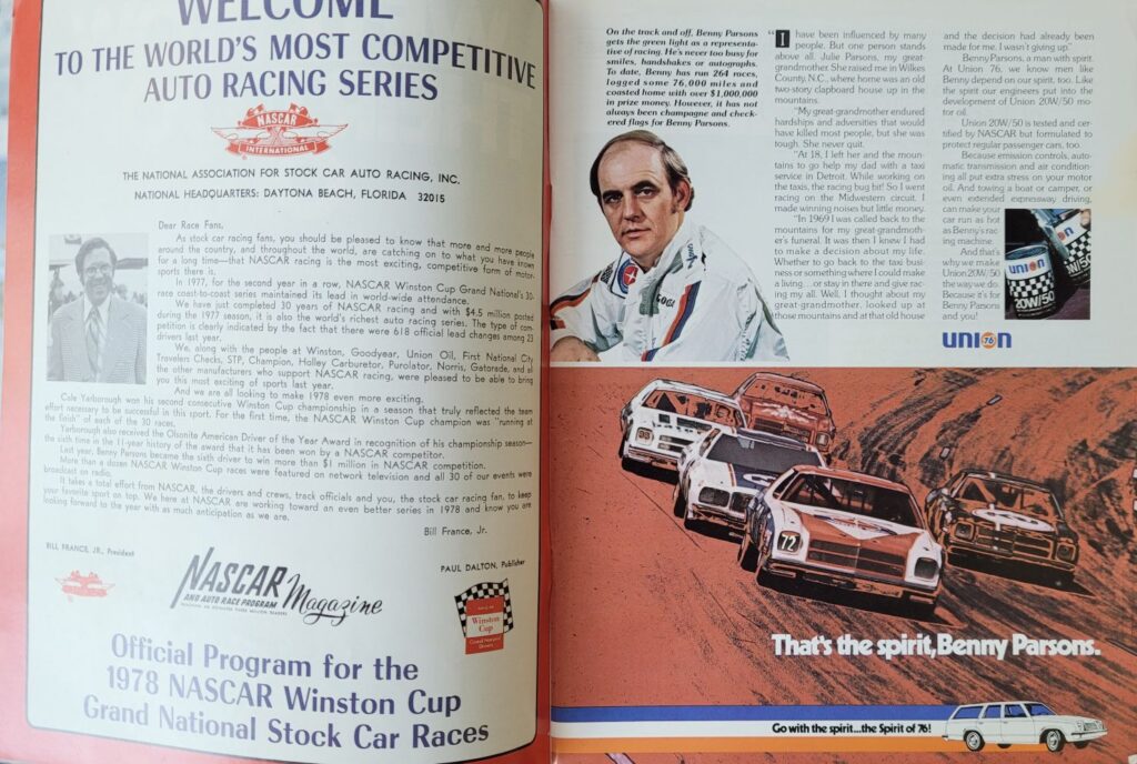 1978 NASCAR Bristol Southeastern 500 Program - Welcome to NASCAR