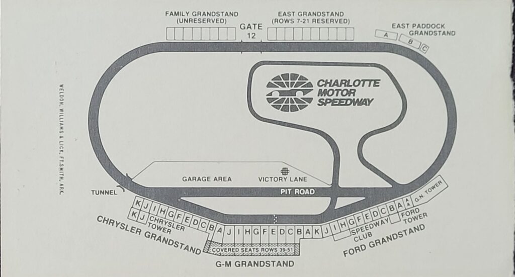 1978 NASCAR Charlotte NAPA National 500 Ticket Stub - Back