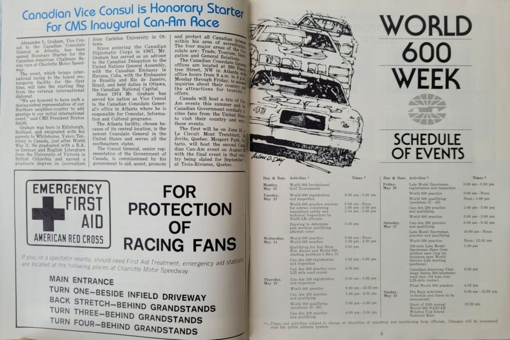 1978 NASCAR Charlotte World 600 Program - Pages 4-5