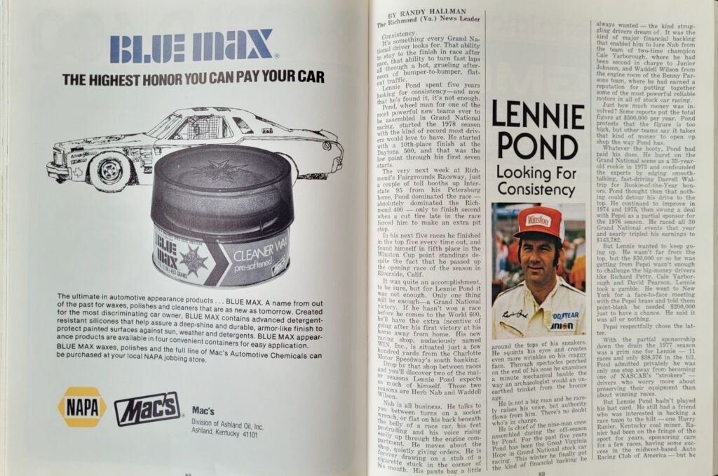 1978 NASCAR Charlotte World 600 Program - Pages 88-89