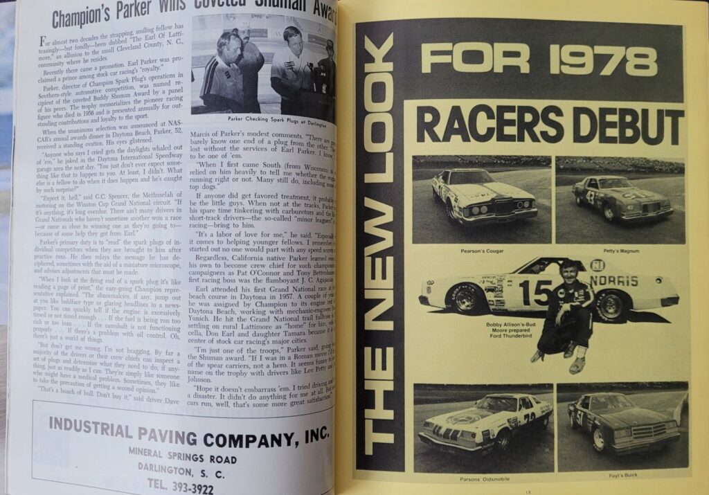 1978 NASCAR Darlington Rebel 500 Program - Pages 32-33