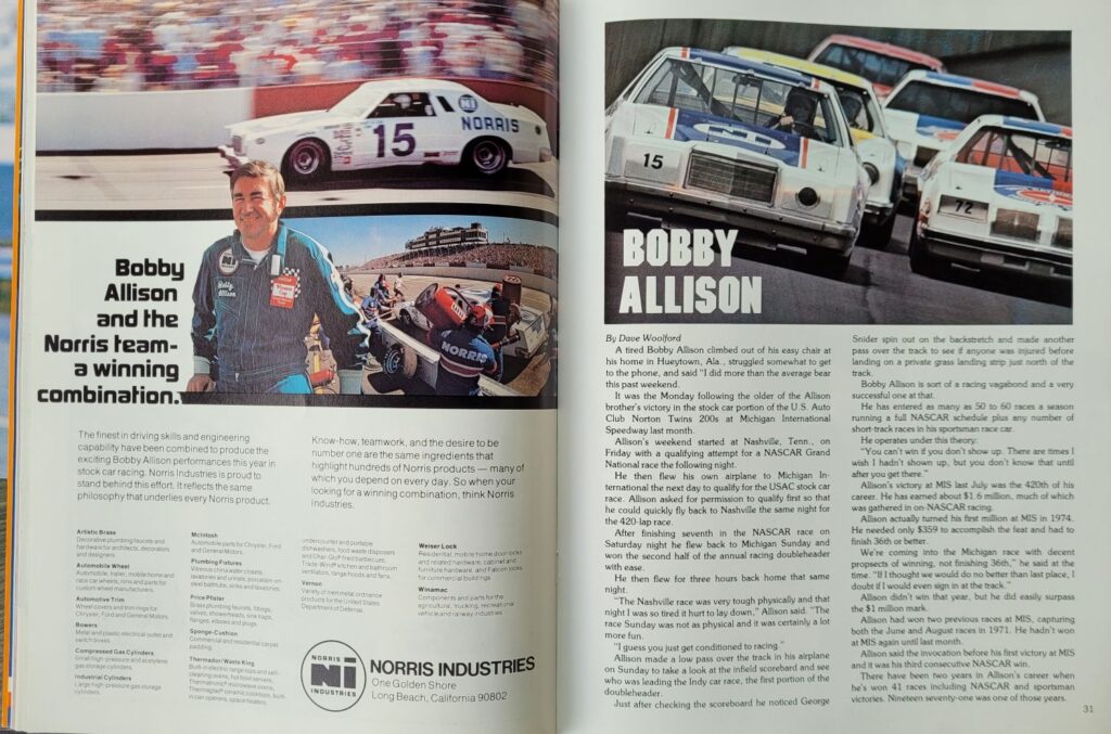 1978 NASCAR Michigan Champion Spark Plug 400 Program - Pages 30-31