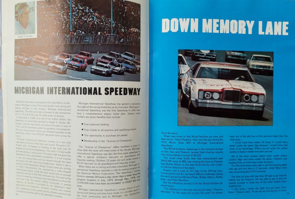 1978 NASCAR Michigan Gabriel 400 Program - Pages 30-31