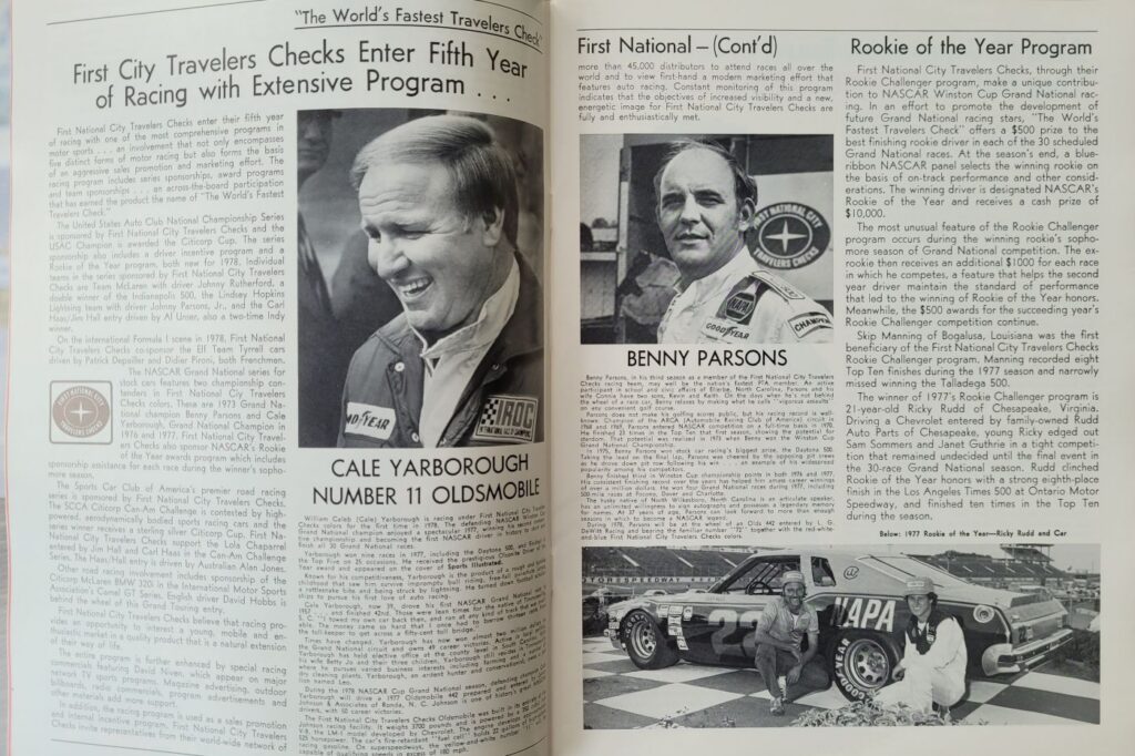 1978 NASCAR Nashville Music City USA 420 Program - First City Travelers