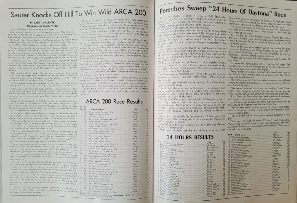 1978 NASCAR Richmond 400 Program - 24 Hours Daytona Results