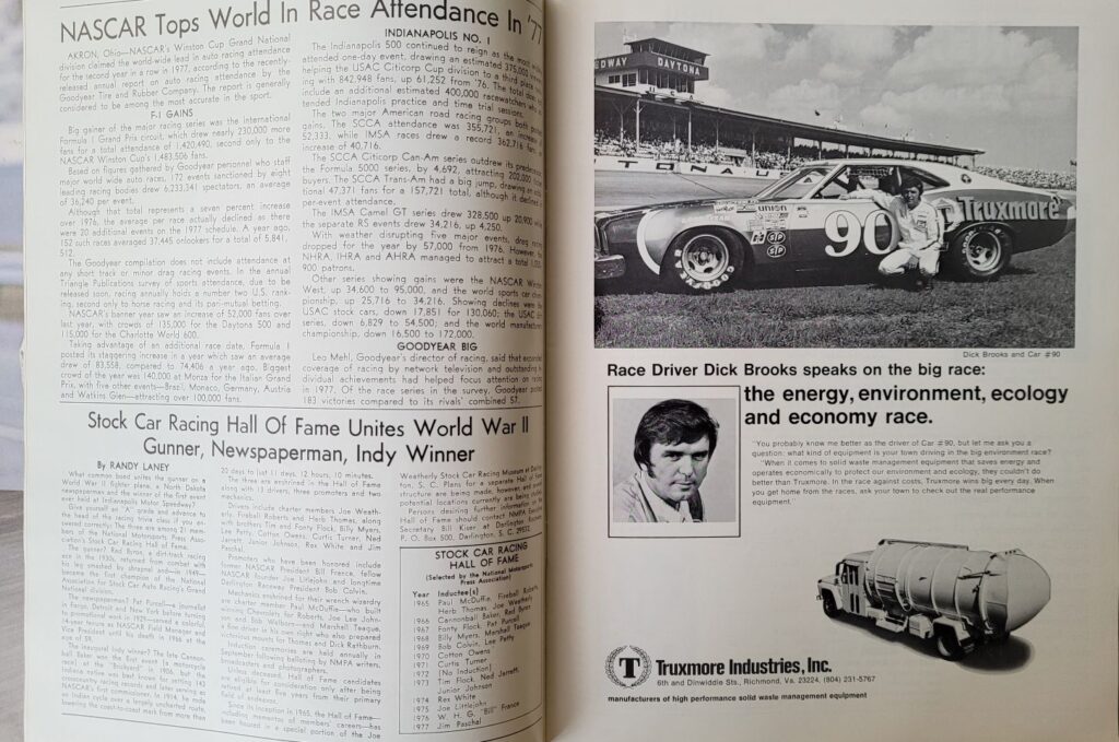 1978 NASCAR Richmond 400 Program - Attendance Figures