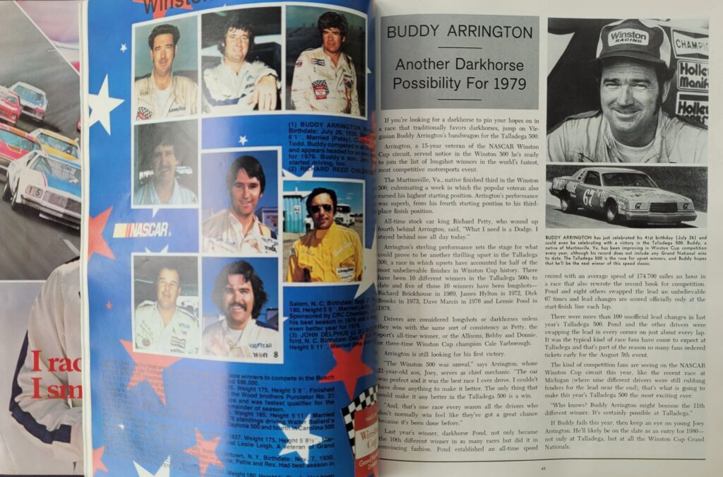 1979 NASCAR AIMS Talladega 500 Program - Pages 48-49