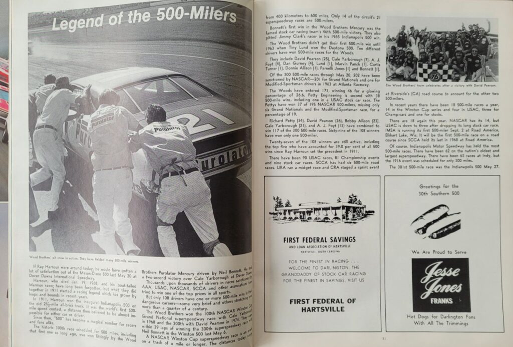 1979 NASCAR Darlington Southern 500 Program - Pages 50-51