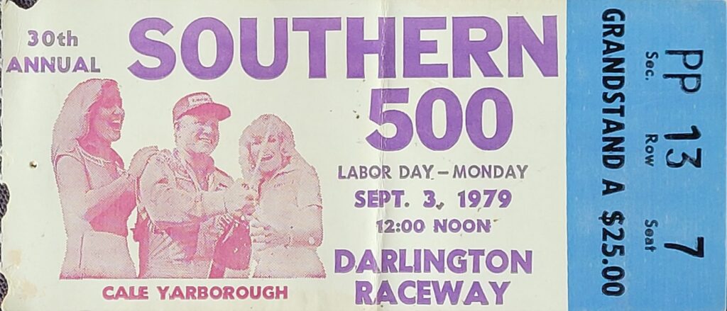 1979 NASCAR Darlington Southern 500 Ticket Stub - Front