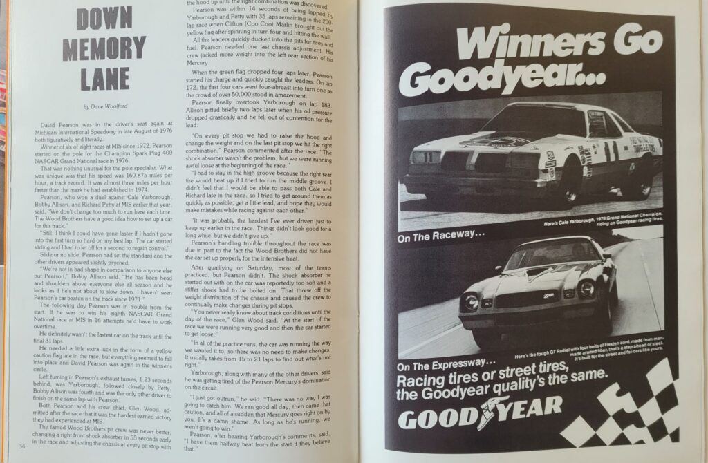 1979 NASCAR Michigan Champion Spark Plug 400 Program - Pages 34-35