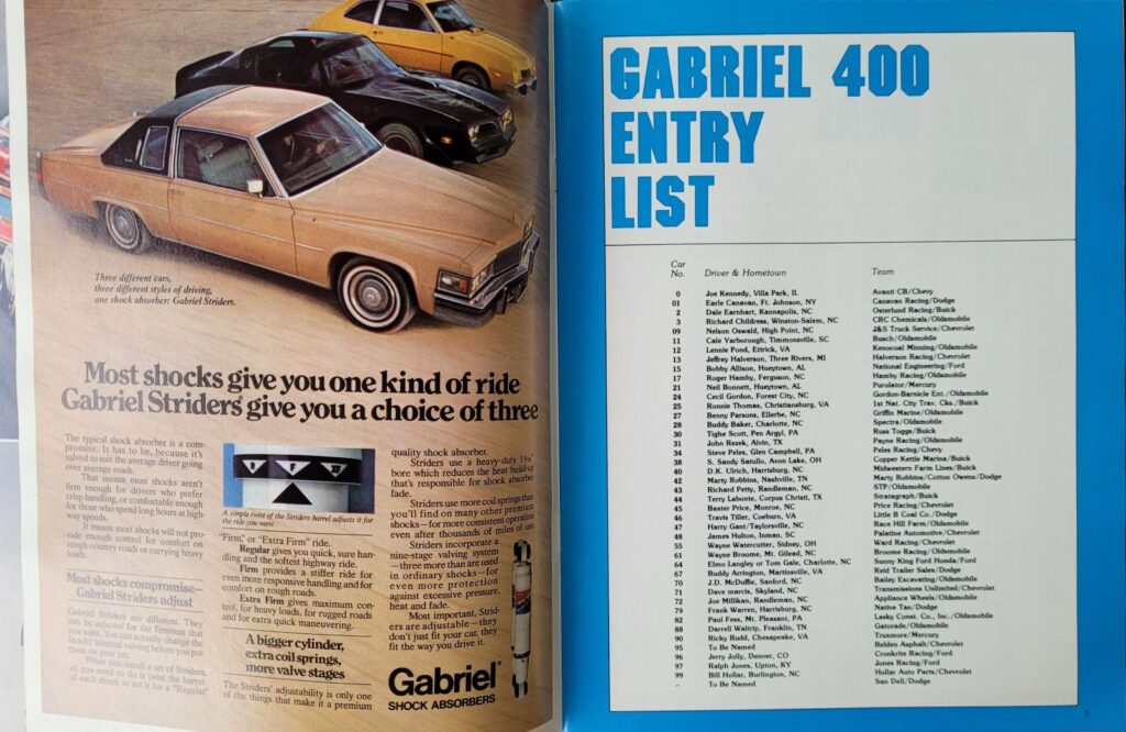 1979 NASCAR Michigan Gabriel 400 Program - Pages 4-5