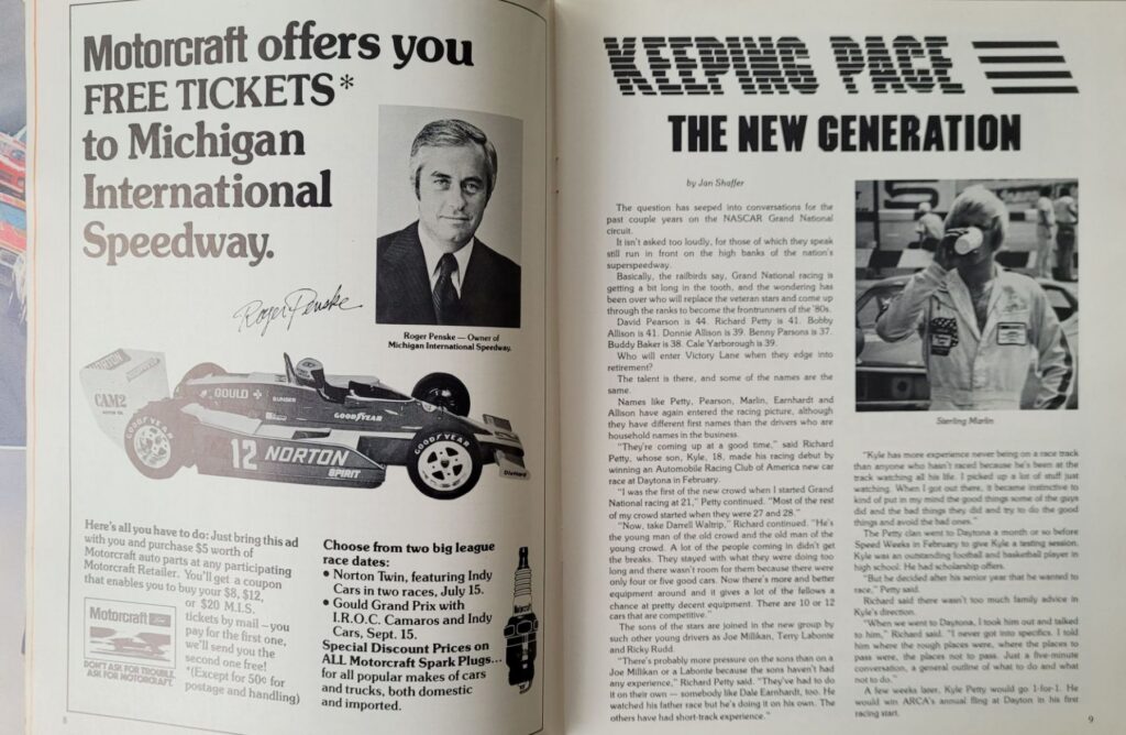 1979 NASCAR Michigan Gabriel 400 Program - Pages 8-9