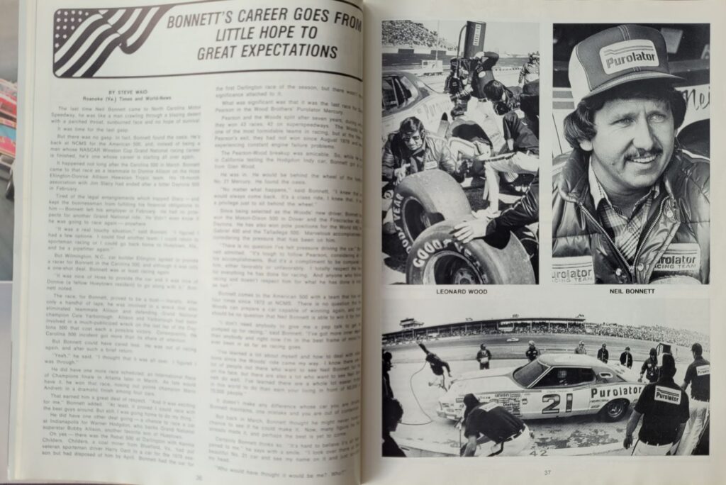 1979 NASCAR NCMS Rockingham American 500 Program - Pages 36-37