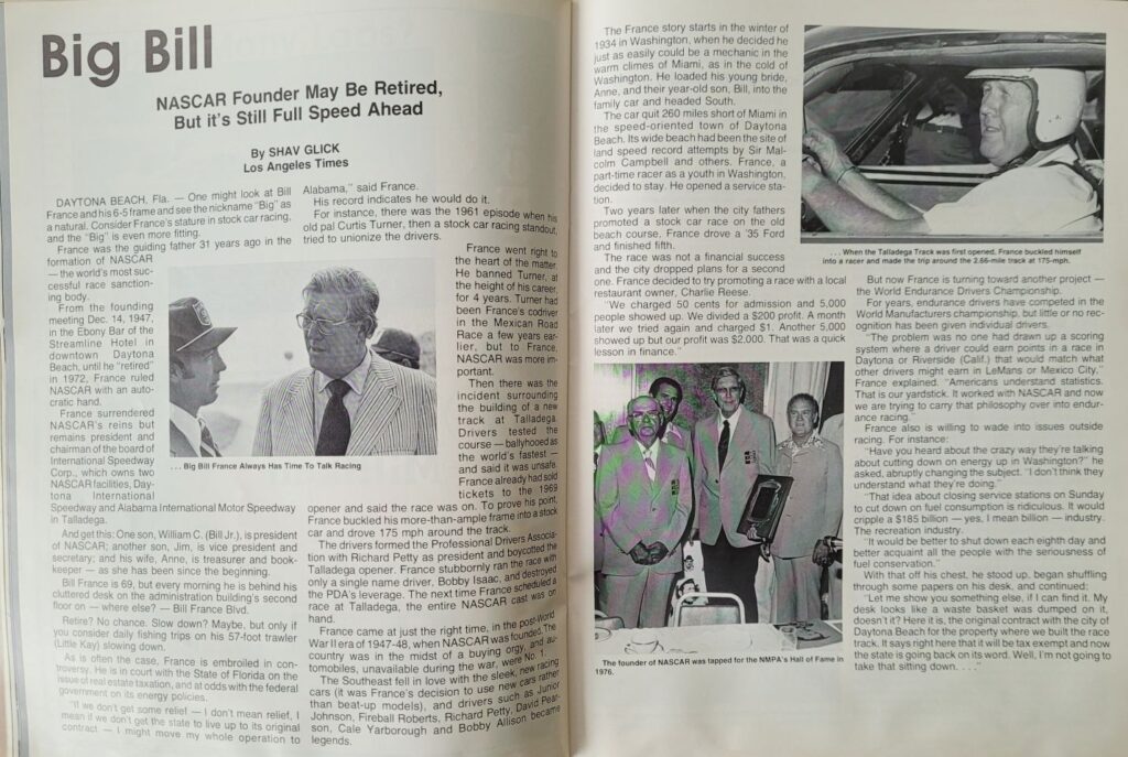 1979 NASCAR Nashville Busch 420 Program - Bill France