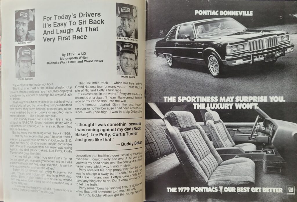 1979 NASCAR Nashville Busch 420 Program - Drivers First Race