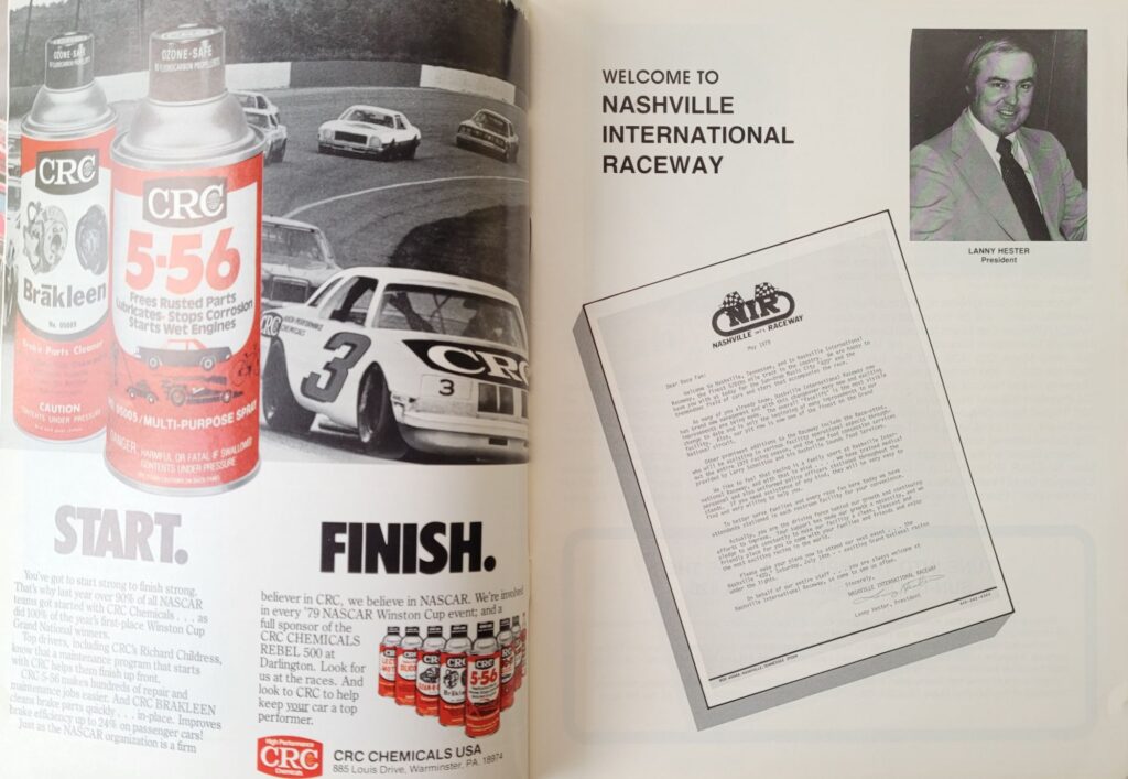 1979 NASCAR Nashville Sun-Drop Music City 420 Program - Welcome to NIR