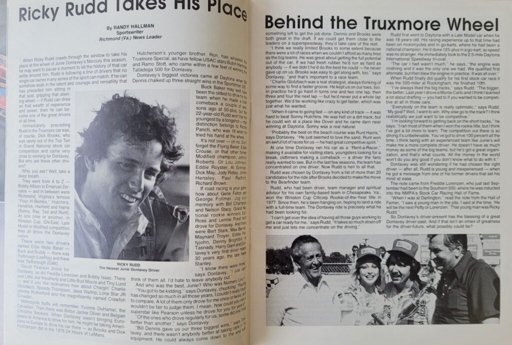 1979 NASCAR Richmond 400 Program - Ricky Rudd
