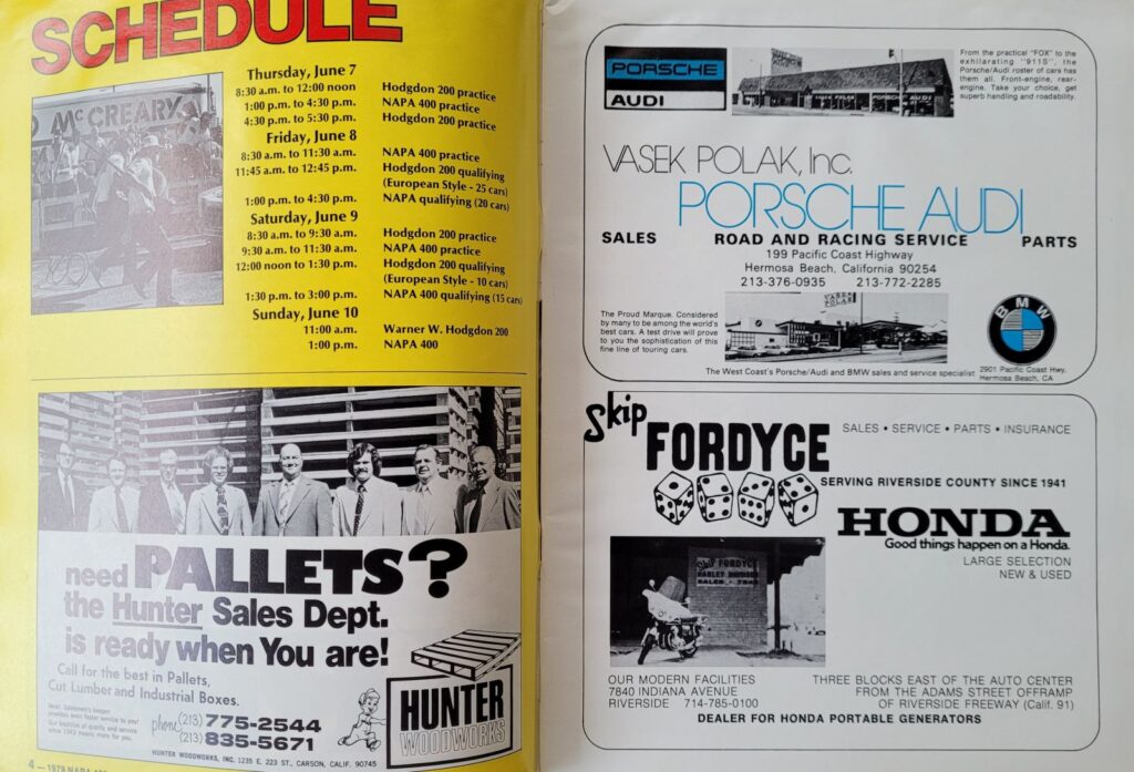 1979 NASCAR Riverside NAPA 400 Program - Pages 4-5