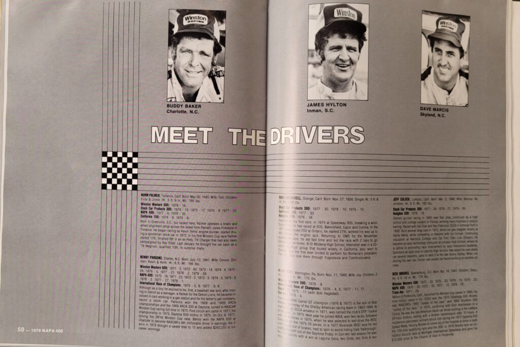 1979 NASCAR Riverside NAPA 400 Program - Pages 50-51