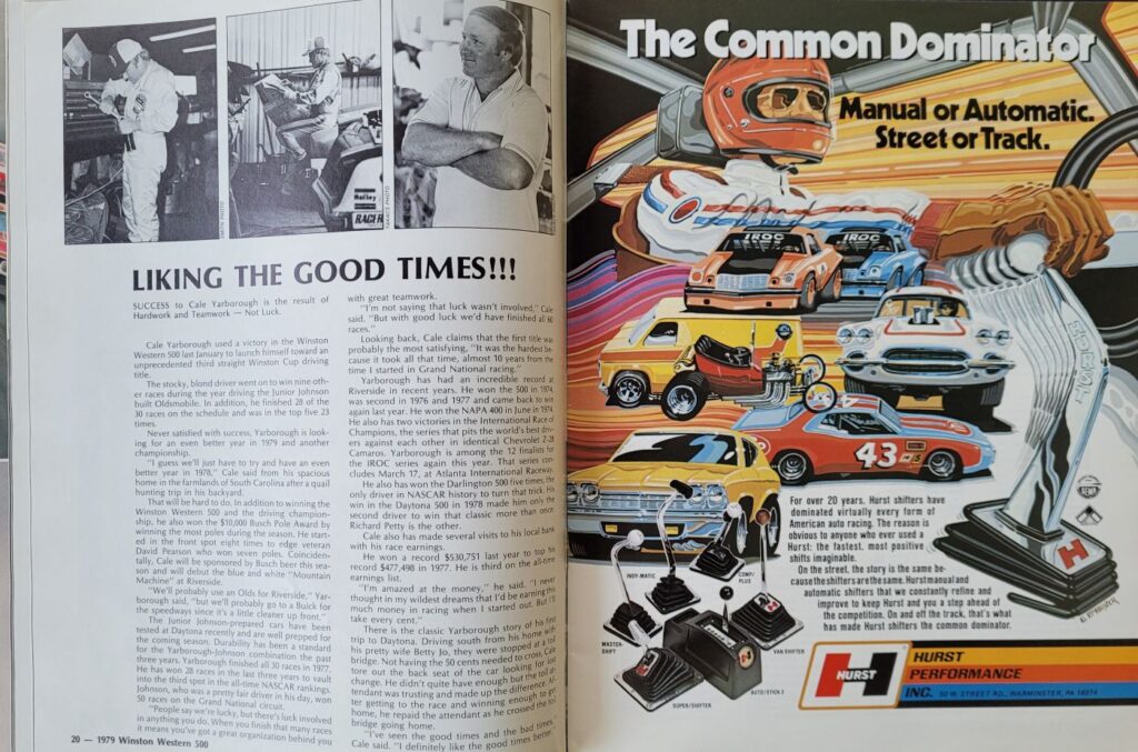 1979 NASCAR Riverside Winston Western 500 Program - Pages 20-21