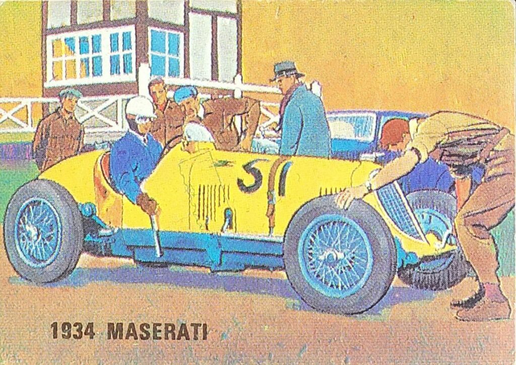 1967-68 Weet-Bix (AU) Grand Prix 1934 Maserati Card #11 - Front