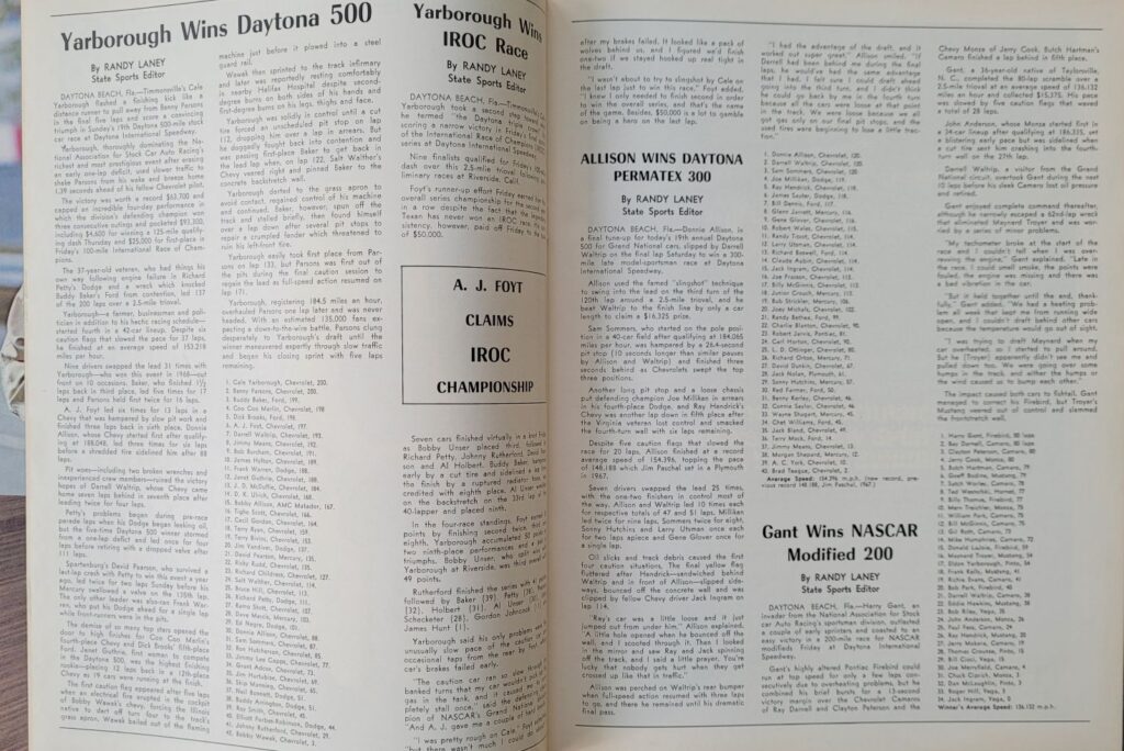 1977 NASCAR Richmond 400 Program - Recent Results